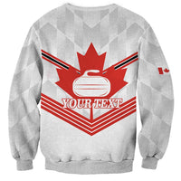 Personalized Canada Curling Sweatshirt Maple Leaf White Version - Wonder Print Shop