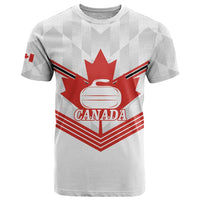 Personalized Canada Curling T Shirt Maple Leaf White Version - Wonder Print Shop