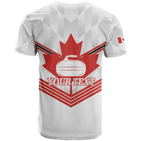 Personalized Canada Curling T Shirt Maple Leaf White Version - Wonder Print Shop