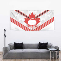 Personalized Canada Curling Tapestry Maple Leaf White Version - Wonder Print Shop