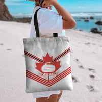 Personalized Canada Curling Tote Bag Maple Leaf White Version - Wonder Print Shop