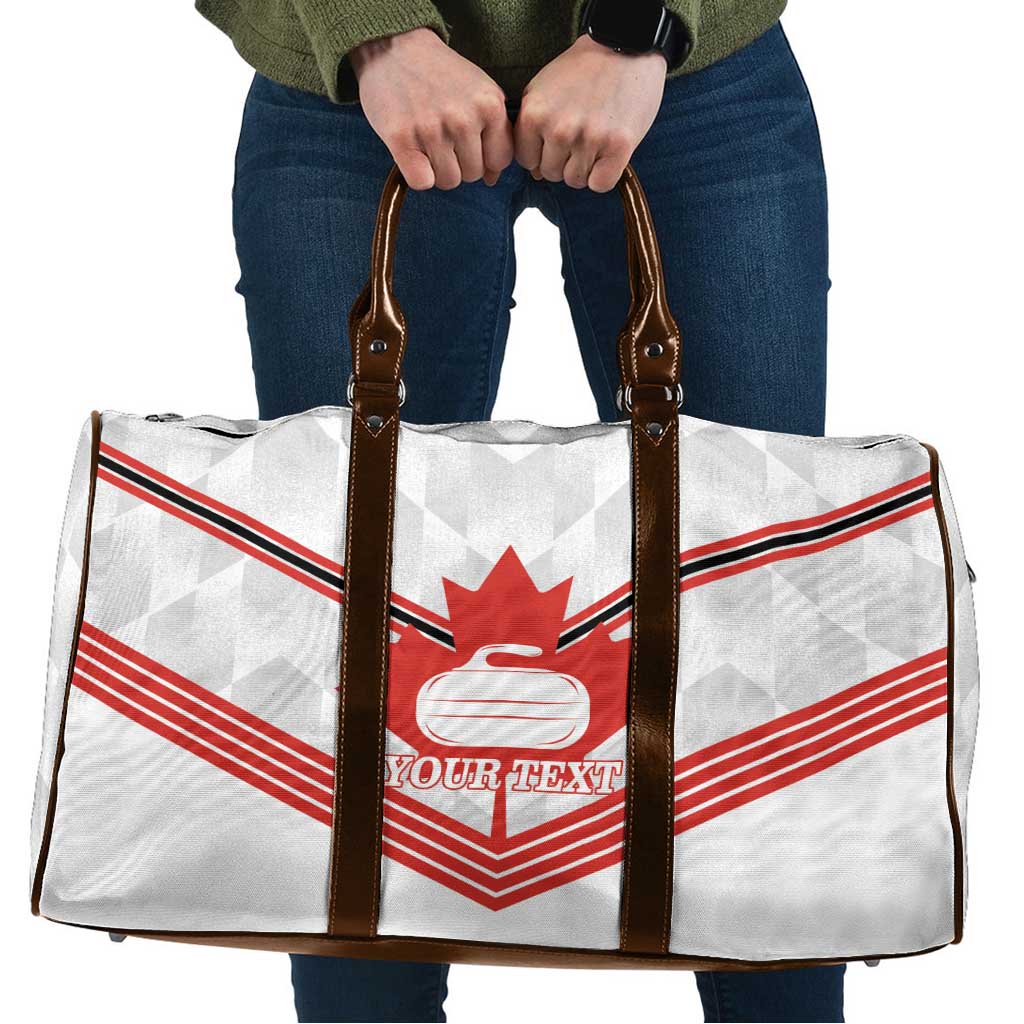 Personalized Canada Curling Travel Bag Maple Leaf White Version - Wonder Print Shop