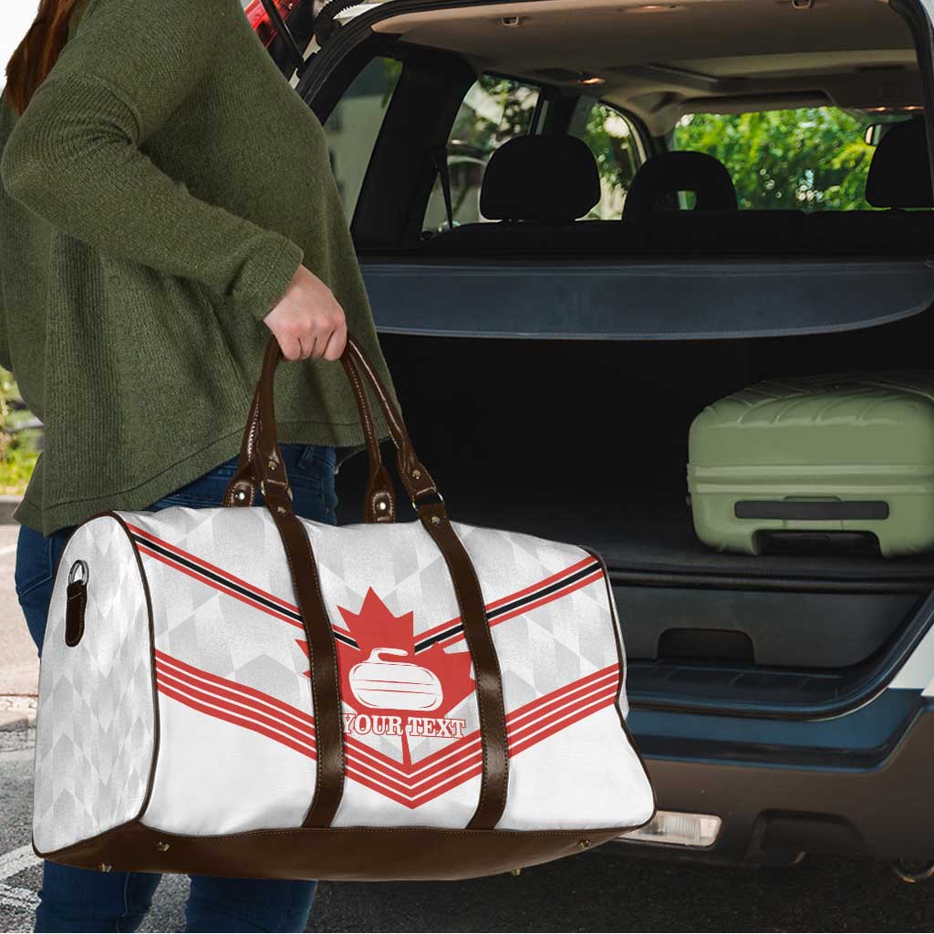 Personalized Canada Curling Travel Bag Maple Leaf White Version - Wonder Print Shop