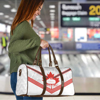 Personalized Canada Curling Travel Bag Maple Leaf White Version - Wonder Print Shop