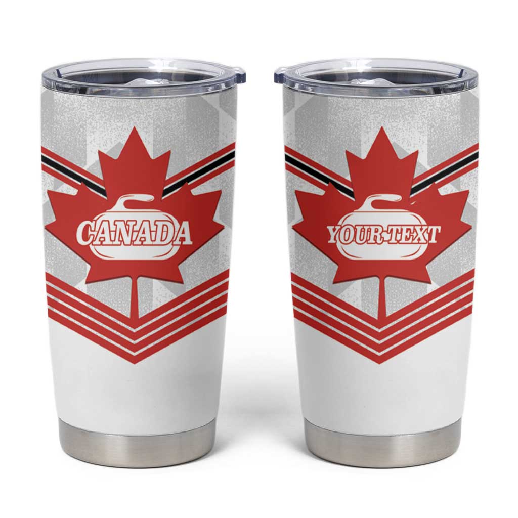 Personalized Canada Curling Tumbler Cup Maple Leaf White Version - Wonder Print Shop