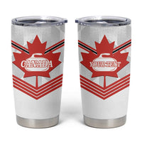 Personalized Canada Curling Tumbler Cup Maple Leaf White Version - Wonder Print Shop
