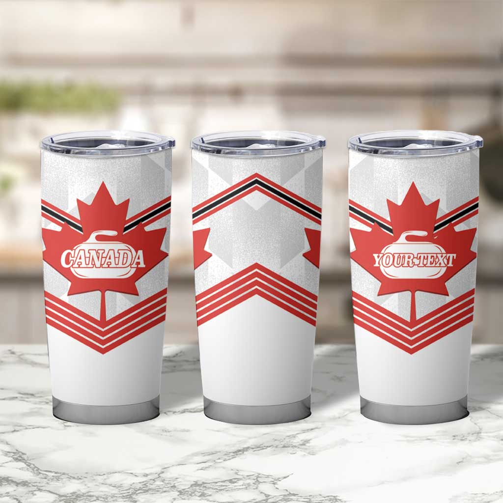Personalized Canada Curling Tumbler Cup Maple Leaf White Version - Wonder Print Shop