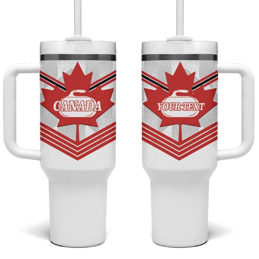 Personalized Canada Curling Tumbler With Handle Maple Leaf White Version - Wonder Print Shop