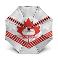 Personalized Canada Curling Umbrella Maple Leaf White Version - Wonder Print Shop