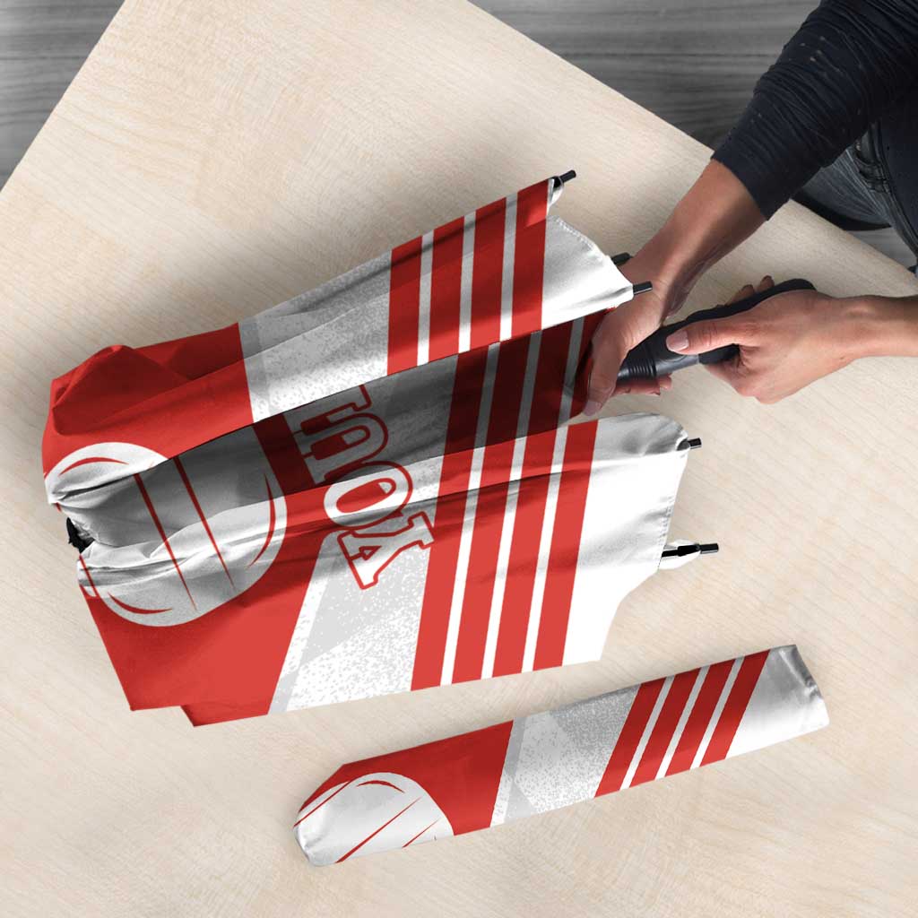 Personalized Canada Curling Umbrella Maple Leaf White Version - Wonder Print Shop