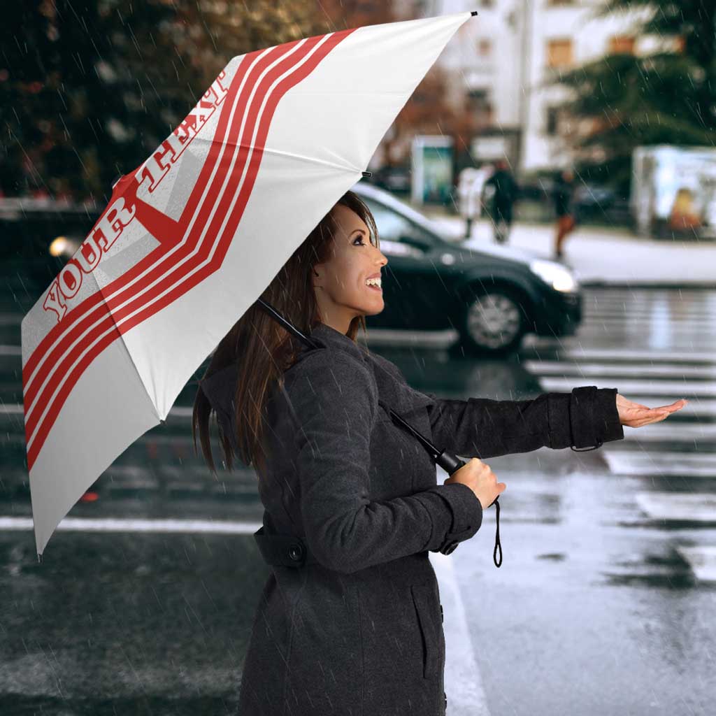 Personalized Canada Curling Umbrella Maple Leaf White Version - Wonder Print Shop
