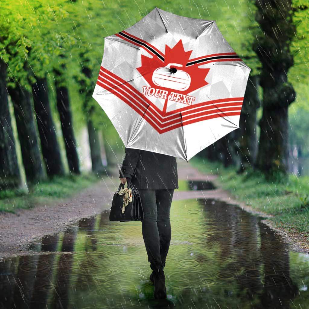 Personalized Canada Curling Umbrella Maple Leaf White Version - Wonder Print Shop