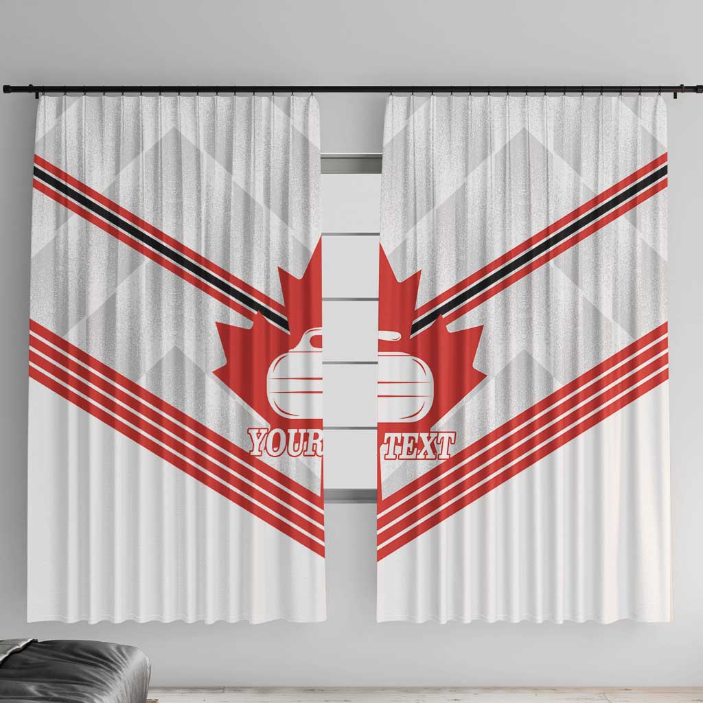 Personalized Canada Curling Window Curtain Maple Leaf White Version - Wonder Print Shop