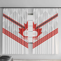 Personalized Canada Curling Window Curtain Maple Leaf White Version - Wonder Print Shop