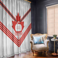 Personalized Canada Curling Window Curtain Maple Leaf White Version - Wonder Print Shop