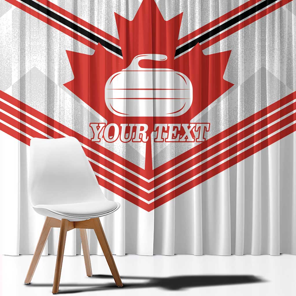 Personalized Canada Curling Window Curtain Maple Leaf White Version - Wonder Print Shop