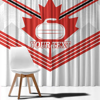 Personalized Canada Curling Window Curtain Maple Leaf White Version - Wonder Print Shop