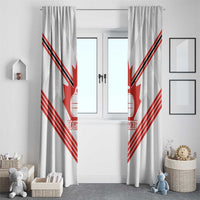 Personalized Canada Curling Window Curtain Maple Leaf White Version - Wonder Print Shop