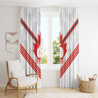 Personalized Canada Curling Window Curtain Maple Leaf White Version - Wonder Print Shop