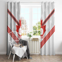 Personalized Canada Curling Window Curtain Maple Leaf White Version - Wonder Print Shop