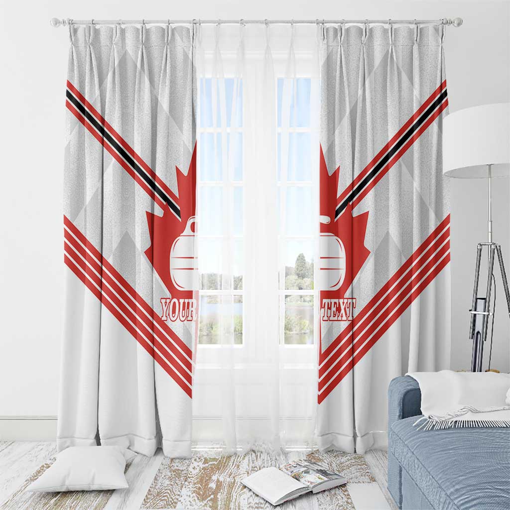 Personalized Canada Curling Window Curtain Maple Leaf White Version - Wonder Print Shop