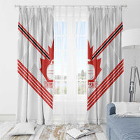 Personalized Canada Curling Window Curtain Maple Leaf White Version - Wonder Print Shop