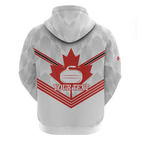 Personalized Canada Curling Zip Hoodie Maple Leaf White Version - Wonder Print Shop