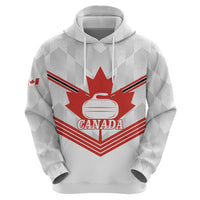 Personalized Canada Curling Zip Hoodie Maple Leaf White Version - Wonder Print Shop