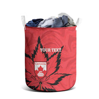 Custom Canada Curling Laundry Basket Go Maple Leaf Marble Style - Wonder Print Shop