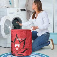 Custom Canada Curling Laundry Basket Go Maple Leaf Marble Style - Wonder Print Shop
