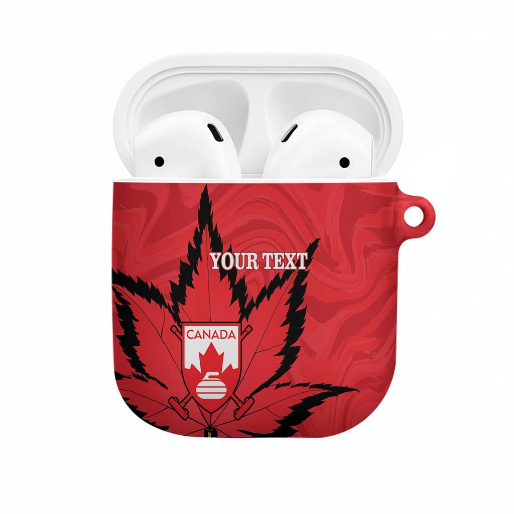 Custom Canada Curling AirPods Case Go Maple Leaf Marble Style - Wonder Print Shop