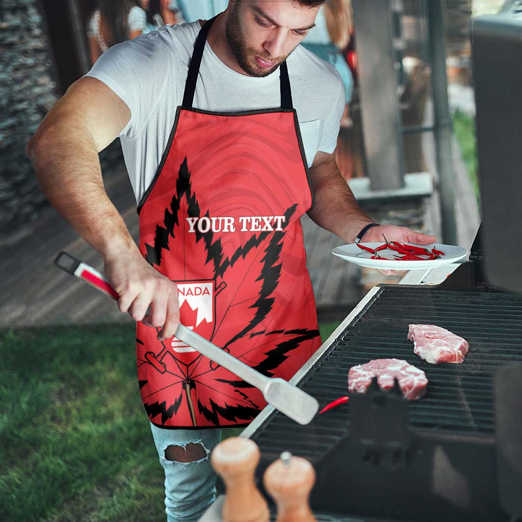 Custom Canada Curling Apron Go Maple Leaf Marble Style - Wonder Print Shop