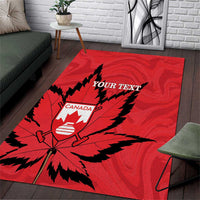 Custom Canada Curling Area Rug Go Maple Leaf Marble Style - Wonder Print Shop