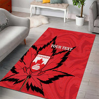 Custom Canada Curling Area Rug Go Maple Leaf Marble Style - Wonder Print Shop