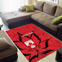 Custom Canada Curling Area Rug Go Maple Leaf Marble Style - Wonder Print Shop