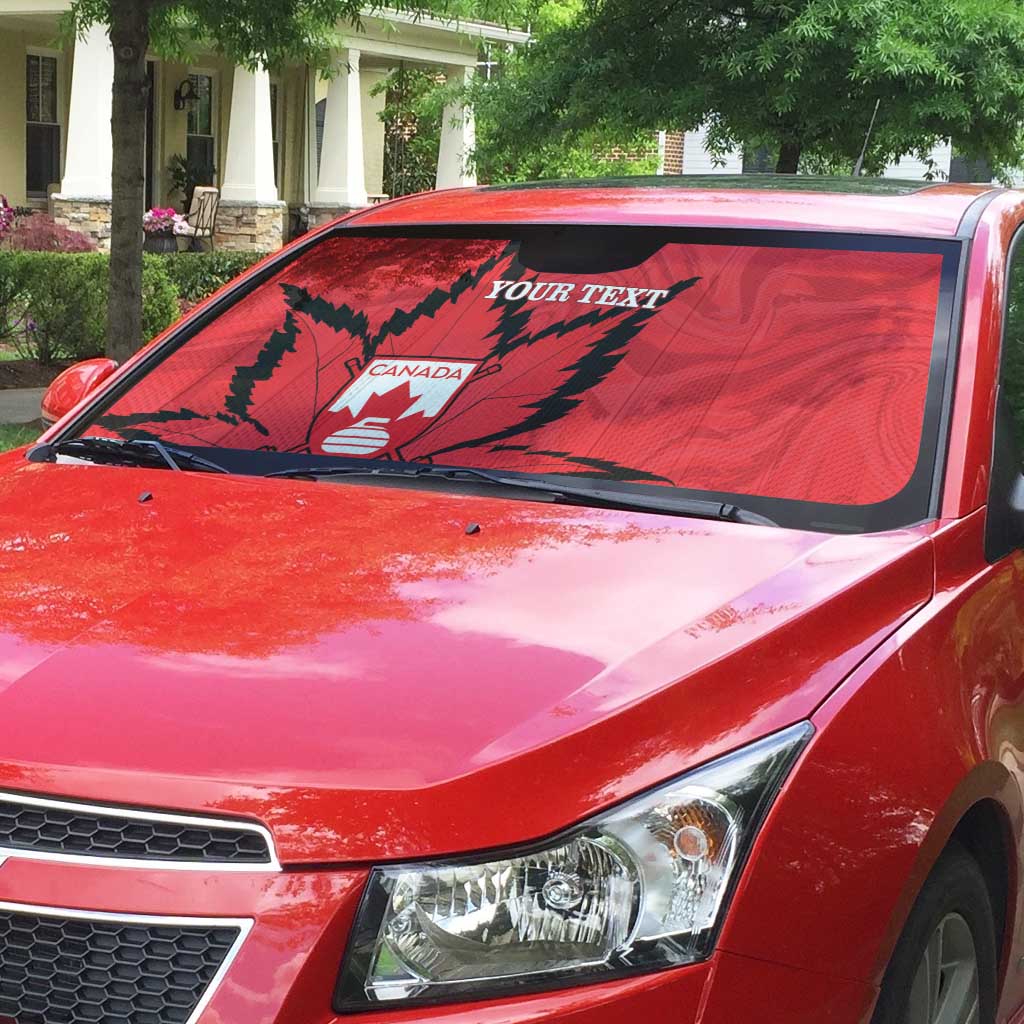 Custom Canada Curling Auto Sun Shade Go Maple Leaf Marble Style - Wonder Print Shop