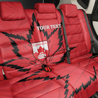 Custom Canada Curling Back Car Seat Cover Go Maple Leaf Marble Style - Wonder Print Shop