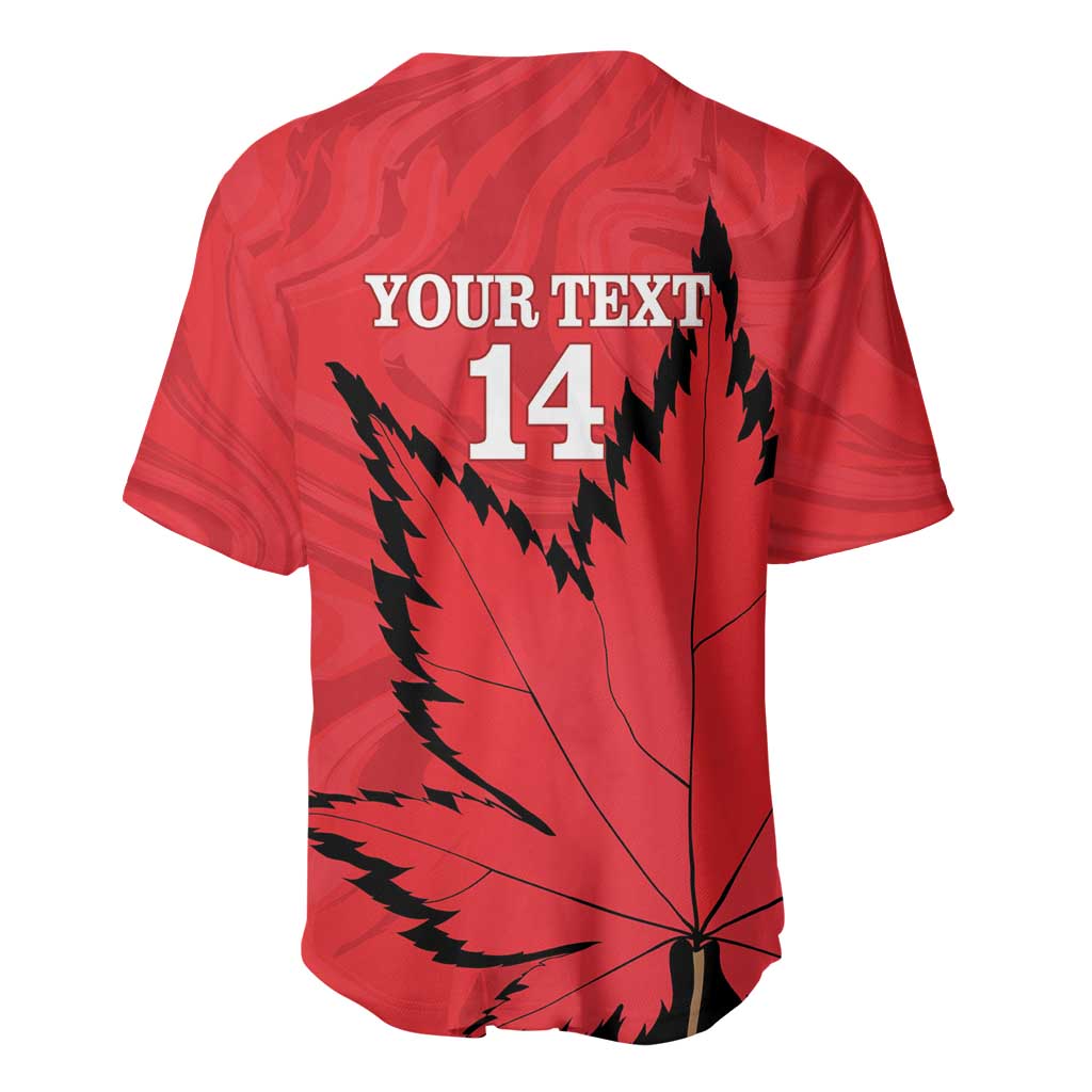 Custom Canada Curling Baseball Jersey Go Maple Leaf Marble Style - Wonder Print Shop