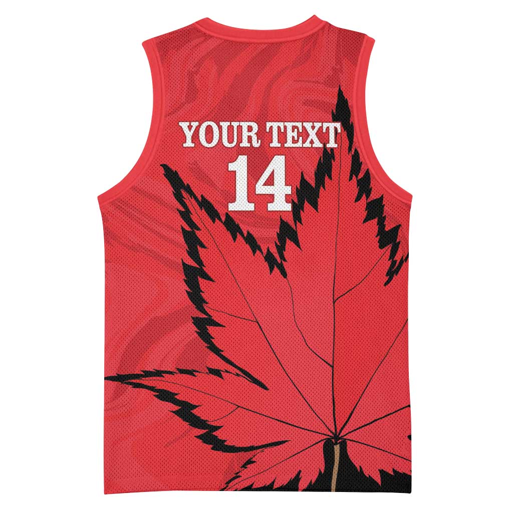 Custom Canada Curling Basketball Jersey Go Maple Leaf Marble Style - Wonder Print Shop