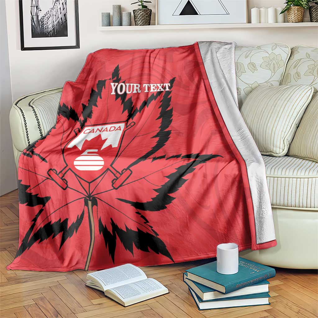 Custom Canada Curling Blanket Go Maple Leaf Marble Style - Wonder Print Shop