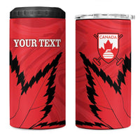 Custom Canada Curling 4 in 1 Can Cooler Tumbler Go Maple Leaf Marble Style - Wonder Print Shop