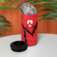 Custom Canada Curling 4 in 1 Can Cooler Tumbler Go Maple Leaf Marble Style - Wonder Print Shop