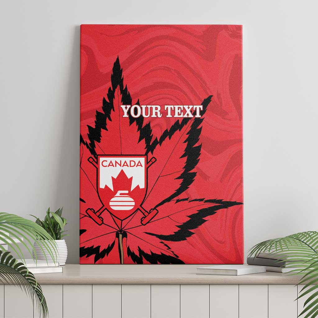 Custom Canada Curling Canvas Wall Art Go Maple Leaf Marble Style - Wonder Print Shop