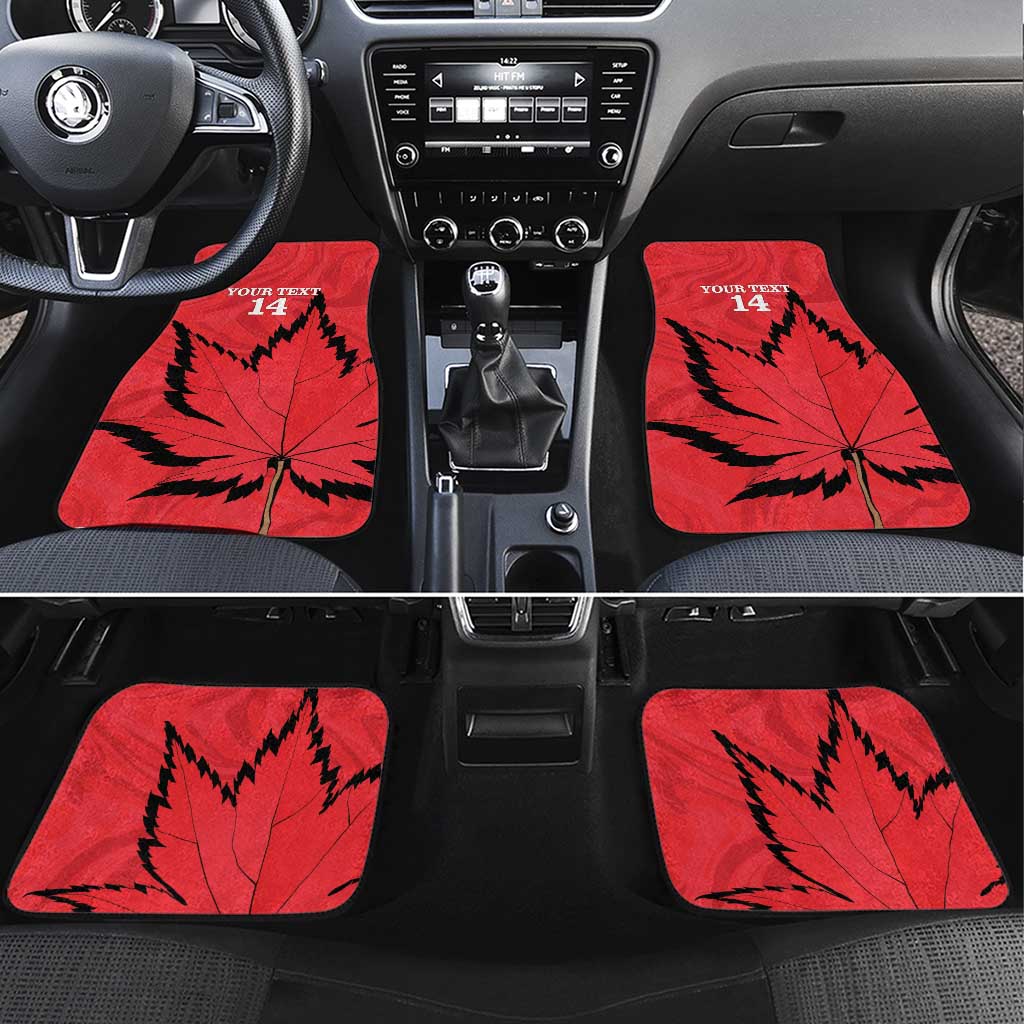 Custom Canada Curling Car Mats Go Maple Leaf Marble Style - Wonder Print Shop