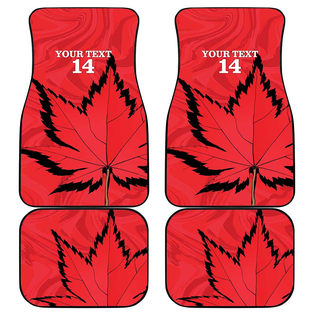 Custom Canada Curling Car Mats Go Maple Leaf Marble Style - Wonder Print Shop