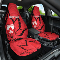 Custom Canada Curling Car Seat Cover Go Maple Leaf Marble Style - Wonder Print Shop