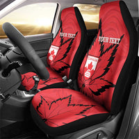 Custom Canada Curling Car Seat Cover Go Maple Leaf Marble Style - Wonder Print Shop
