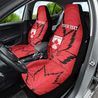 Custom Canada Curling Car Seat Cover Go Maple Leaf Marble Style - Wonder Print Shop
