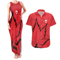 Custom Canada Curling Couples Matching Tank Maxi Dress and Hawaiian Shirt Go Maple Leaf Marble Style - Wonder Print Shop