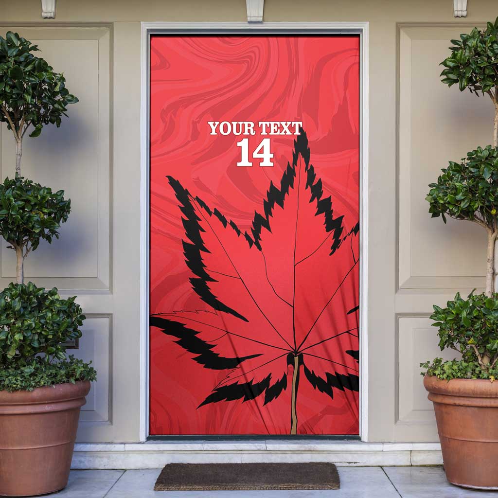 Custom Canada Curling Door Cover Go Maple Leaf Marble Style - Wonder Print Shop